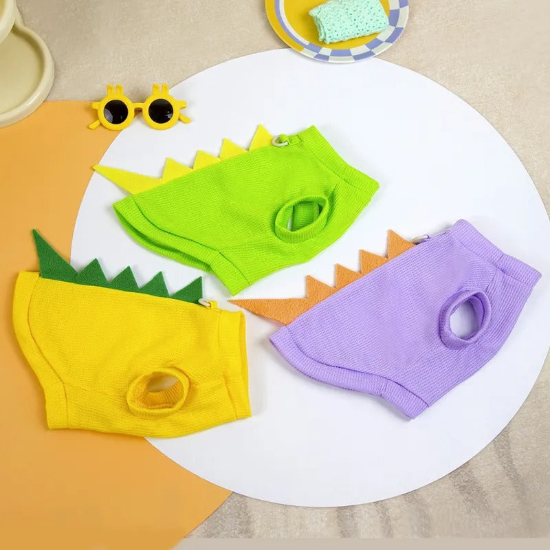 Elastic Mesh Little Dinosaur Dog Vest Dog T-Shirt