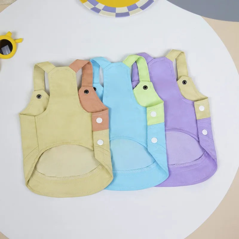 Dog Denim Vest Dress with Duck Decoration for Small Dogs