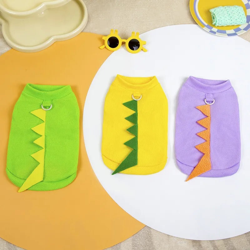 Elastic Mesh Little Dinosaur Dog Vest Dog T-Shirt