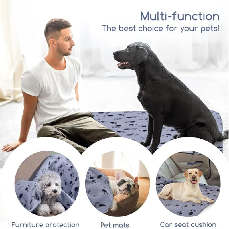 3PC Washable Fluffy Durable Soft Fleece Pet Blanket