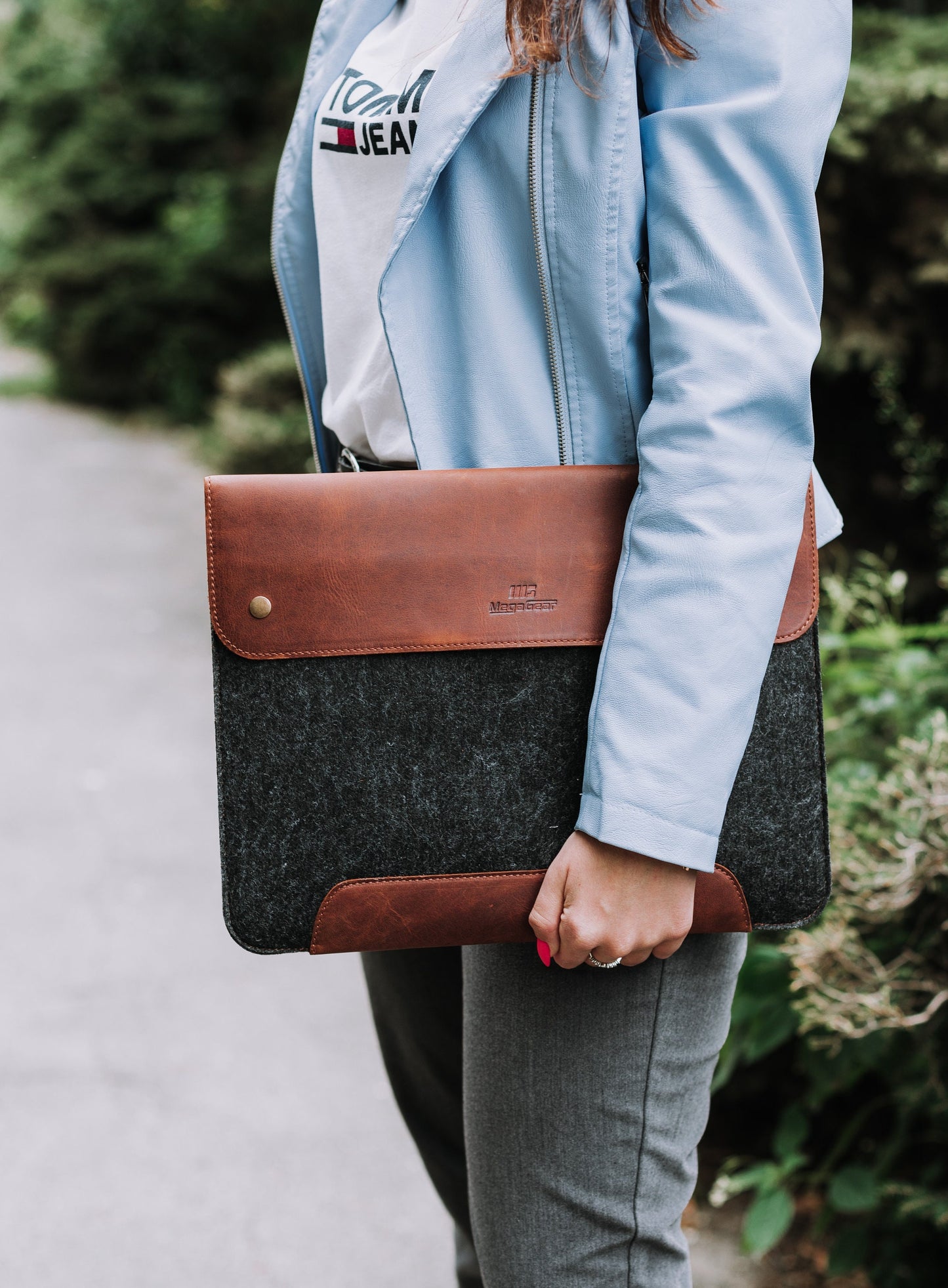 Personalized Fine Leather and Fleece Sleeve Bag for MacBook Pro and Air, 16 Inch, 15 Inch, 14" & 13.3 Inch, MacBook Case, iPad Pro 12.9‑inch