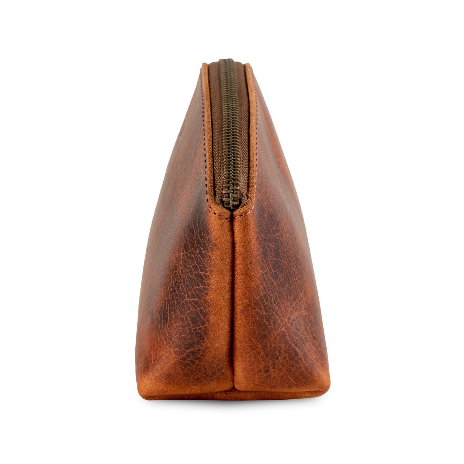 Personalized Hand Crafted Leather Makeup Pouch, Vintage Small Evening Handbag, Cosmetic Accessory Pouch, Versatile Gondola Style Purse