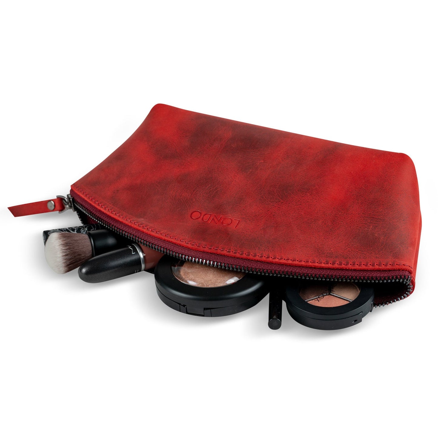 Personalized Hand Crafted Leather Makeup Pouch, Vintage Small Evening Handbag, Cosmetic Accessory Pouch, Versatile Gondola Style Purse