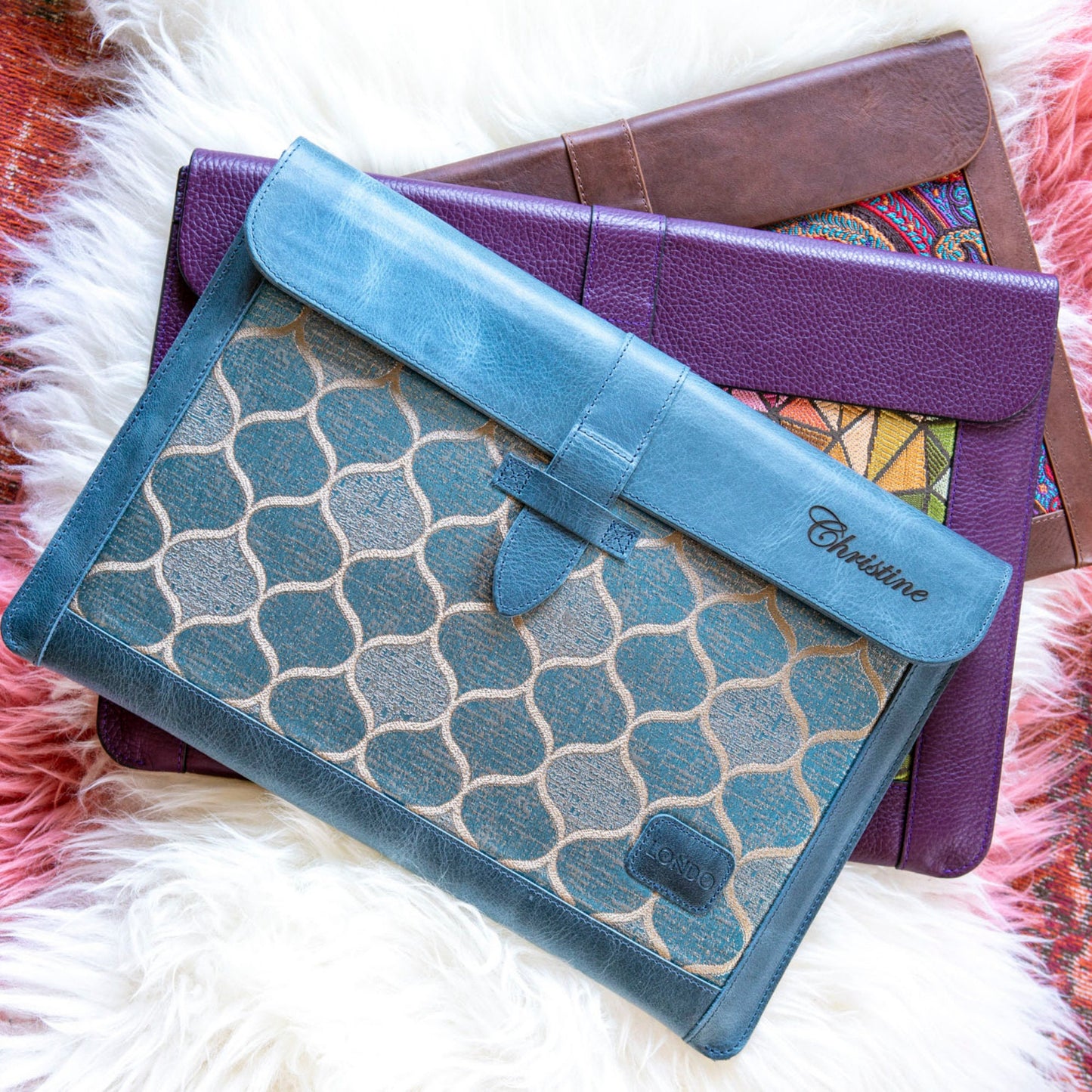 Personalized Leather Sleeve Bag for MacBook Pro and Air - 16'', 14'', 13'', 13.3'' & 15'' / Brown /