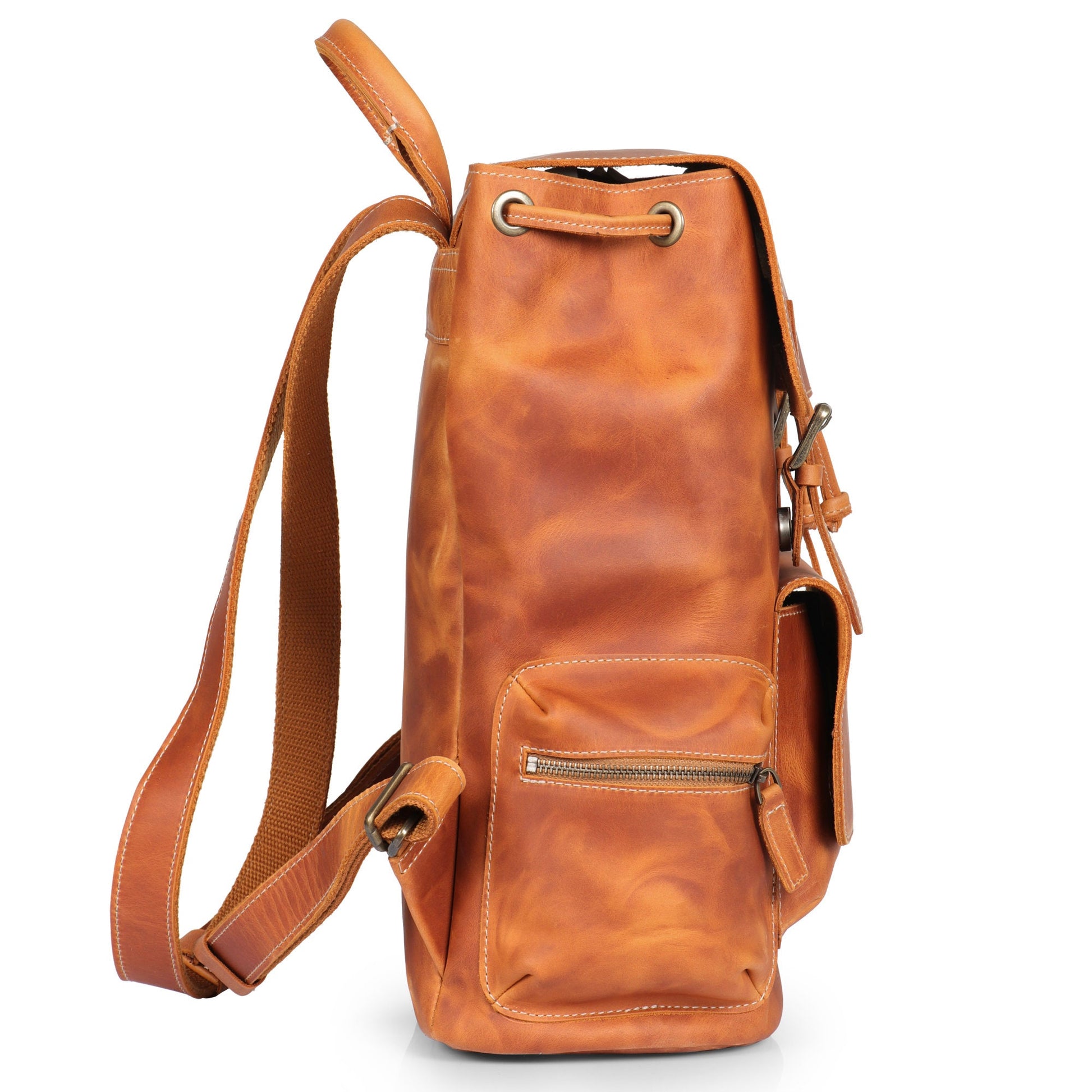 Handcrafted Top Grain Leather Backpack, Weather-Resistant Hiking, Women & Men Purse, Unisex, Vintage Laptop Valley Backpack