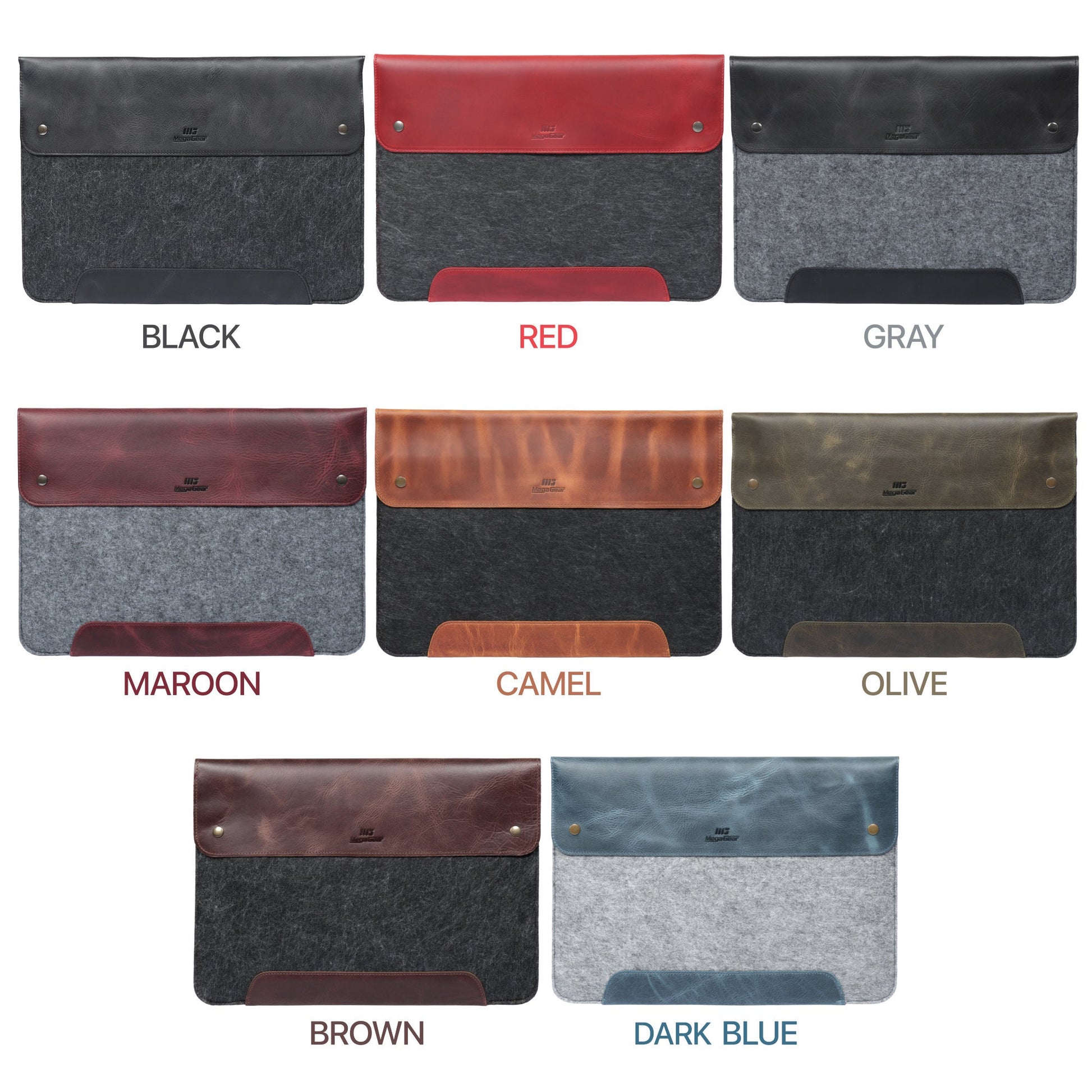 Personalized Fine Leather and Fleece Sleeve Bag for MacBook Pro and Air, 16 Inch, 15 Inch, 14" & 13.3 Inch, MacBook Case, iPad Pro 12.9‑inch