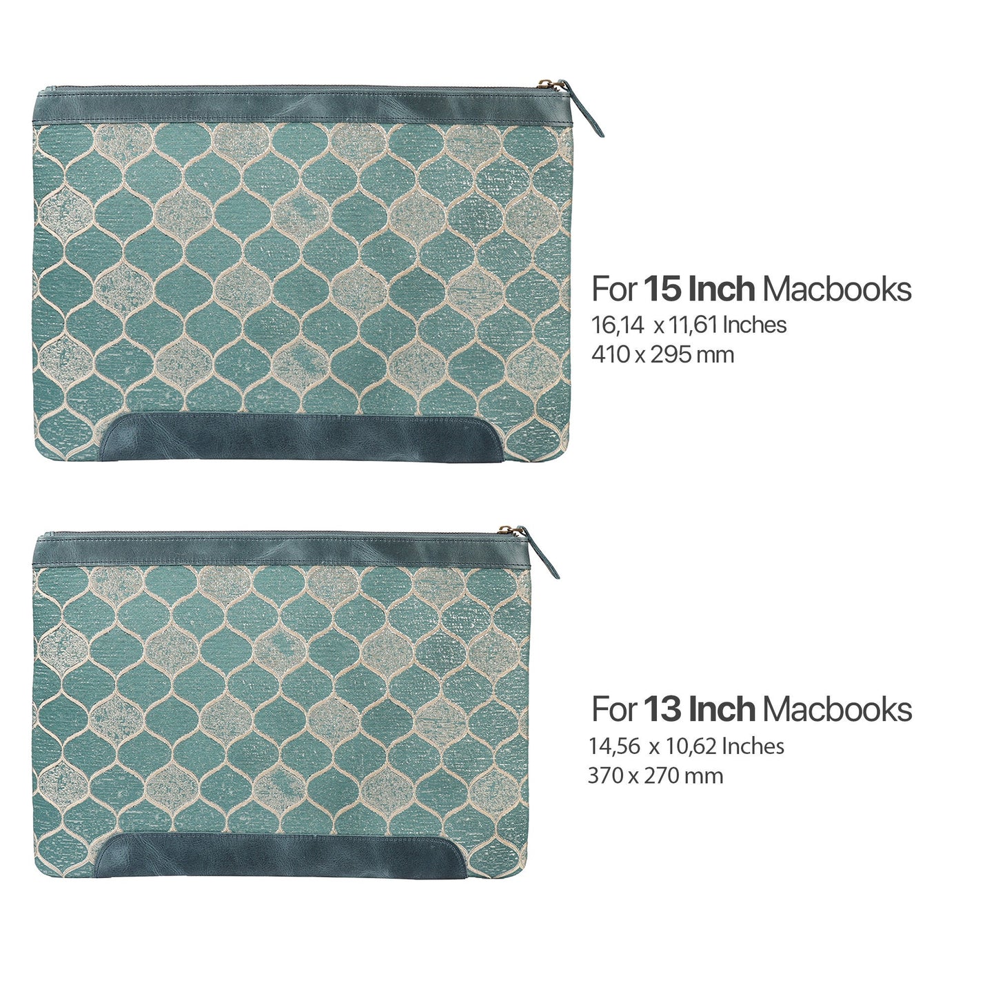 Personalized Top Grain Leather Laptop Sleeve for MacBook Pro & Air - 16'', 14'', 13.3'', M1 Pro Max, M2, M3, M4 - Designer