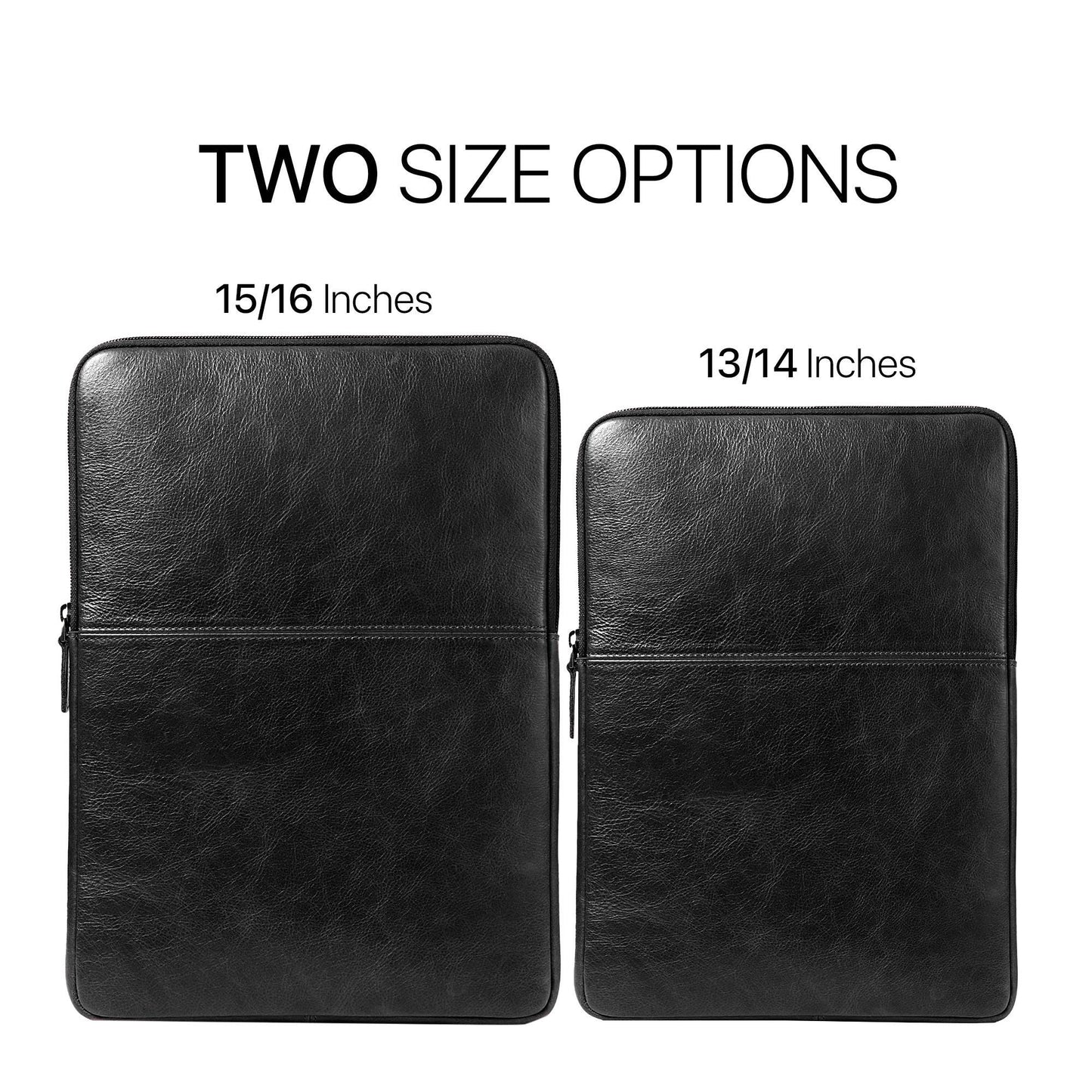 Personalized Top Grain Leather Sleeve Bag for MacBook Pro and Air - 16'', 14'', 13'', 13.3'' & 15'', Leather
