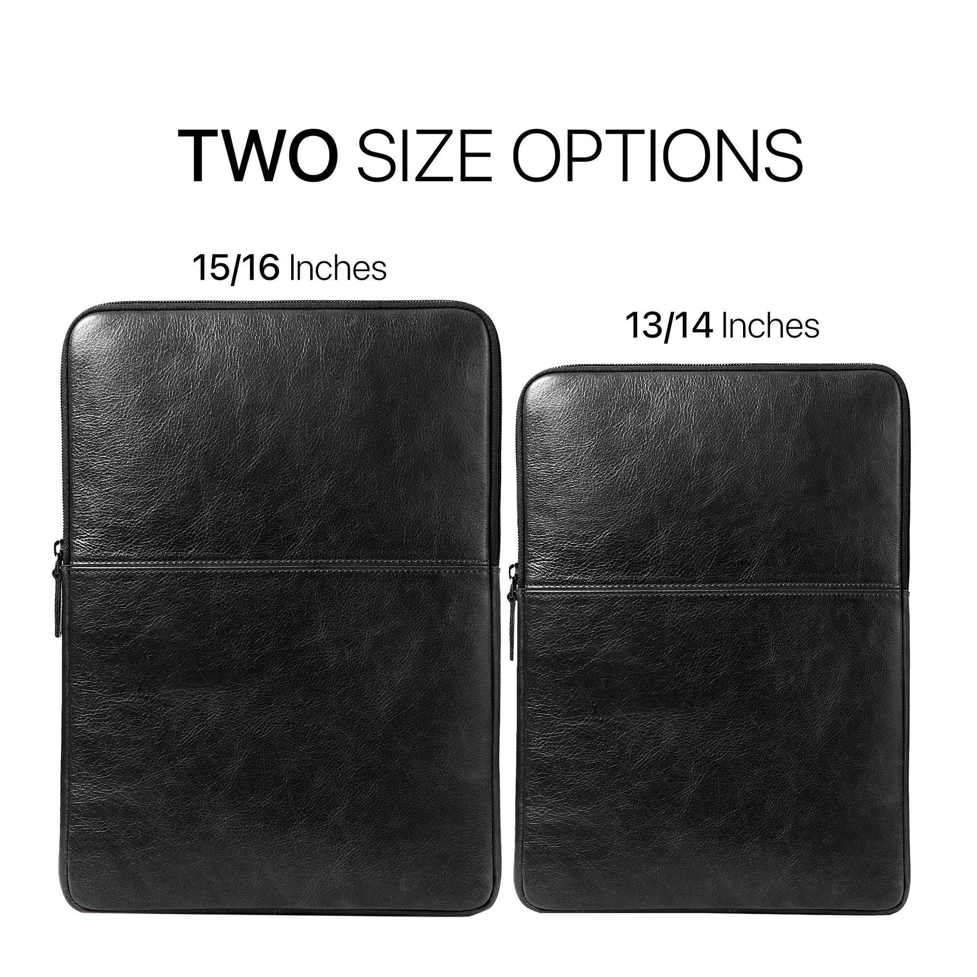 Personalized Top Grain Leather Sleeve Bag for MacBook Pro and Air - 16'', 14'', 13'', 13.3'' & 15'', Leather