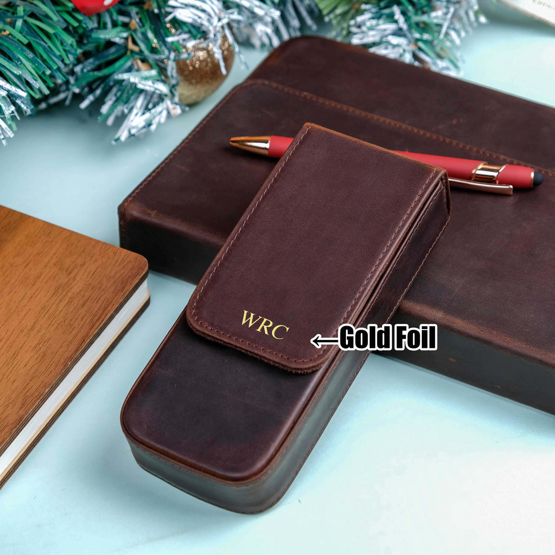 Personalization Crazy Horse Leather Pen Case, Fountain pen case, Pen Organizer Storage Holder, Office gifts, Travel Pen Case, Birthday gifts