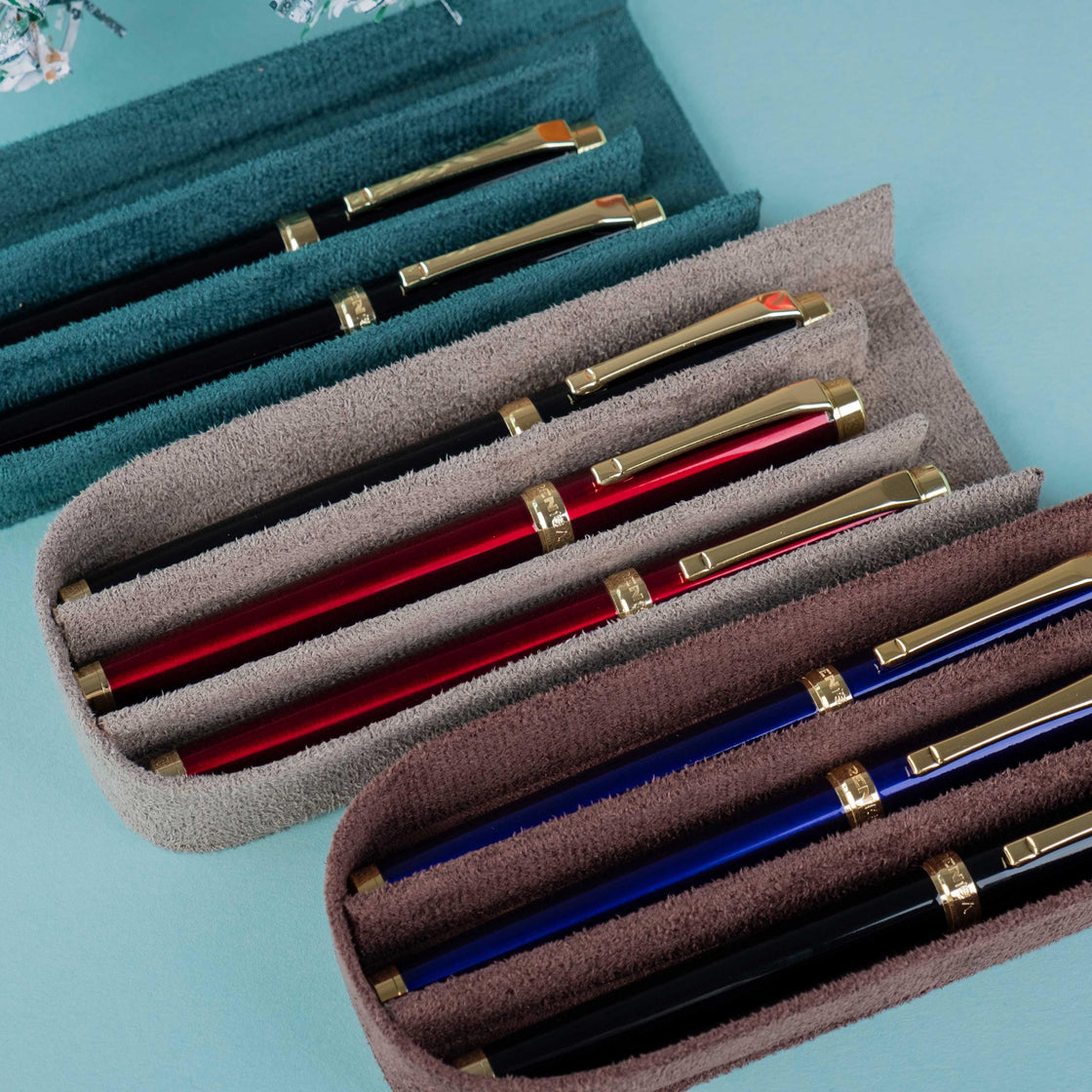 Customized Crazy Horse Leather Pen Case, Fountain Pen case, Personalization Leather Pen Case, Leather Pen Holder, Travel Pen Case, Gifts