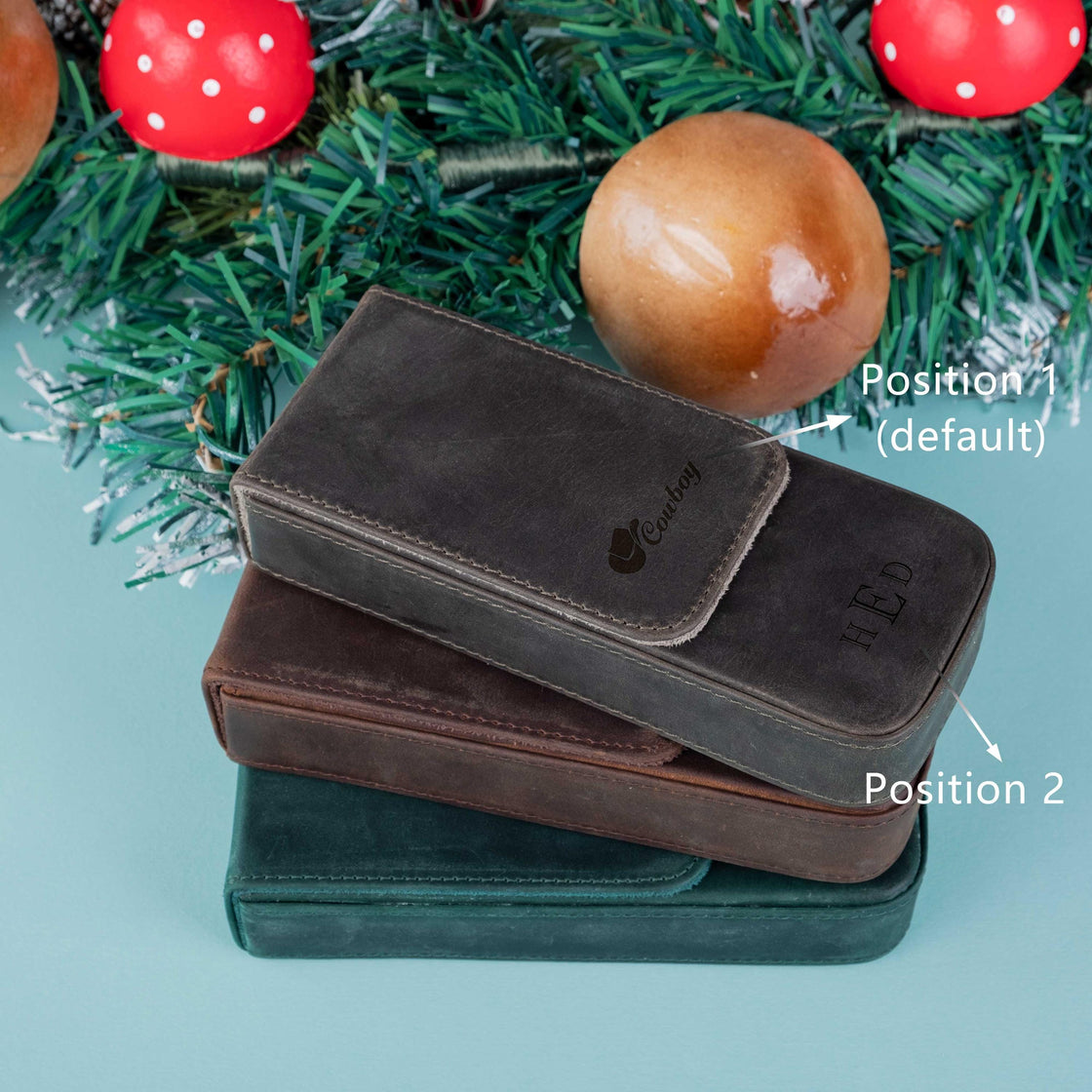 Customized Crazy Horse Leather Pen Case, Fountain Pen case, Personalization Leather Pen Case, Leather Pen Holder, Travel Pen Case, Gifts