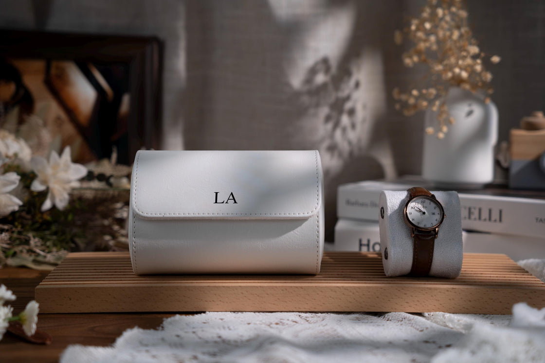 Personalized PU Leather Watch Roll, Watch Roll for 3 Watch, Travel Watch Box for Men or Women, Wedding gift ideas, Watch Roll Storage Holder